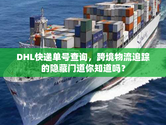 DHL快递单号查询，跨境物流追踪的隐藏门道你知道吗？