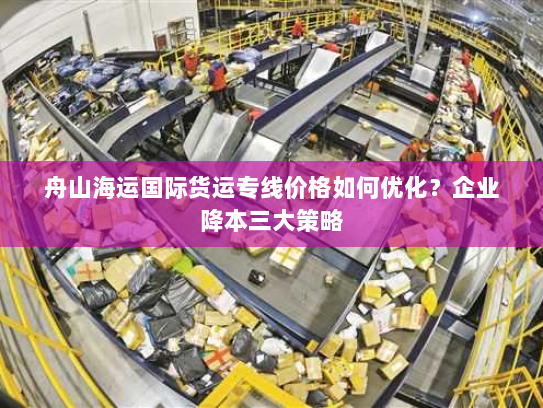 舟山海运国际货运专线价格如何优化？企业降本三大策略