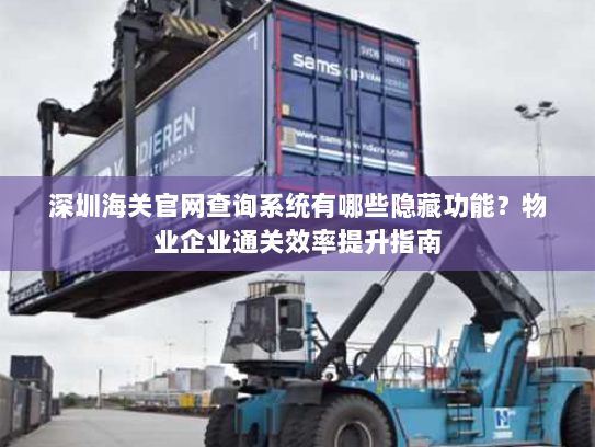 深圳海关官网查询系统有哪些隐藏功能?物业企业通关效率提升指南 深圳海关官网查询系统有哪些隐藏功能?物业企业通关效率提升指南