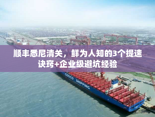顺丰悉尼清关，鲜为人知的3个提速诀窍+企业级避坑经验