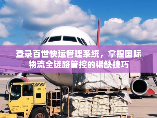 登录百世快运管理系统，拿捏国际物流全链路管控的稀缺技巧
