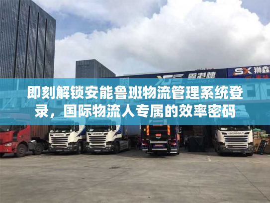 即刻解锁安能鲁班物流管理系统登录，国际物流人专属的效率密码