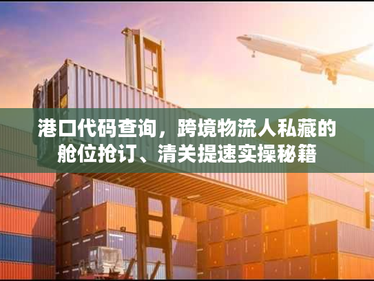 港口代码查询，跨境物流人私藏的舱位抢订、清关提速实操秘籍