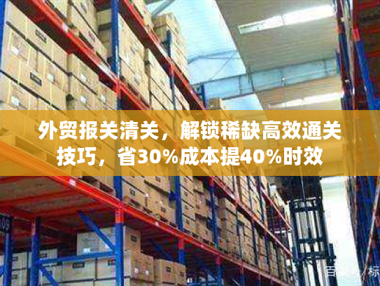 外贸报关清关，解锁稀缺高效通关技巧，省30%成本提40%时效
