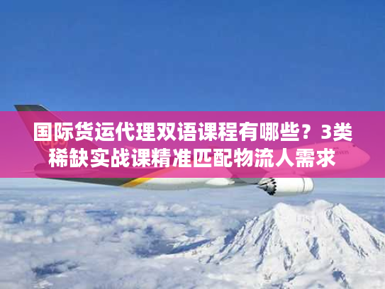 国际货运代理双语课程有哪些？3类稀缺实战课精准匹配物流人需求