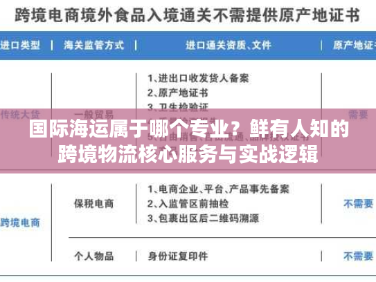 国际海运属于哪个专业？鲜有人知的跨境物流核心服务与实战逻辑