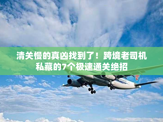 清关慢的真凶找到了！跨境老司机私藏的7个极速通关绝招