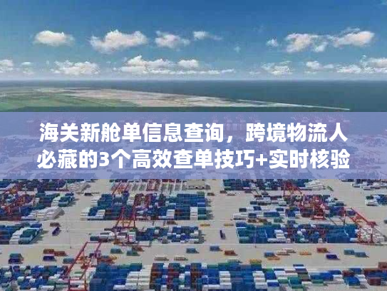 海关新舱单信息查询,跨境物流人必藏的3个高效查单技巧+实时核验妙招 海关新舱单信息查询,跨境物流人必藏的3个高效查单技巧+实时核验妙招