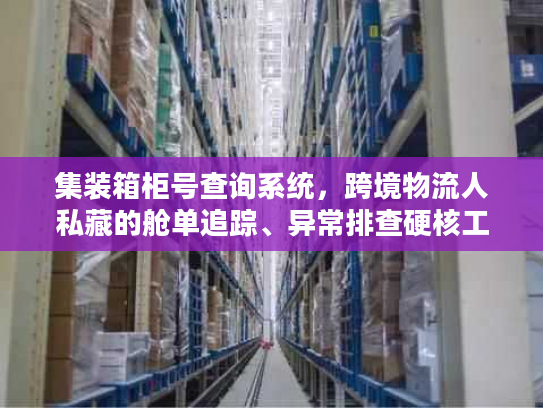 集装箱柜号查询系统，跨境物流人私藏的舱单追踪、异常排查硬核工具