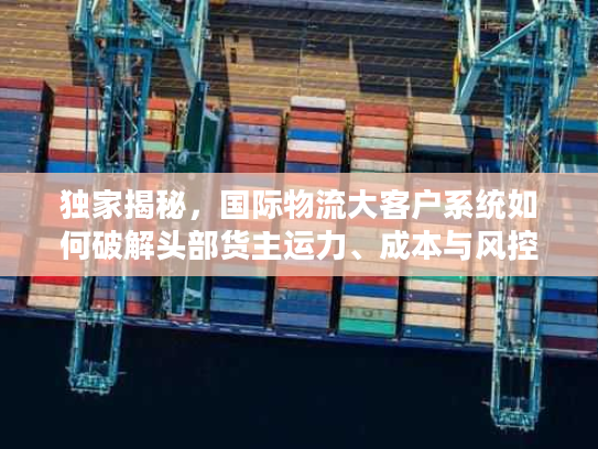 独家揭秘，国际物流大客户系统如何破解头部货主运力、成本与风控三大痛点