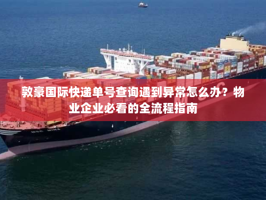 敦豪国际快递单号查询遇到异常怎么办?物业企业必看的全流程指南 敦豪国际快递单号查询遇到异常怎么办?物业企业必看的全流程指南