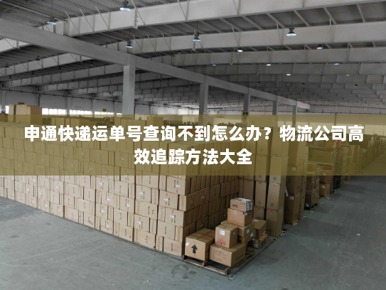 申通快递运单号查询不到怎么办?物流公司高效追踪方法大全 申通快递运单号查询不到怎么办?物流公司高效追踪方法大全