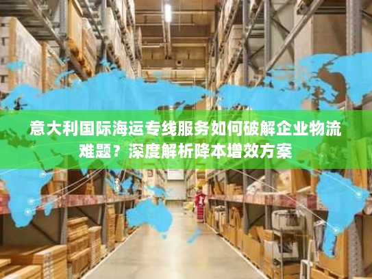 意大利国际海运专线服务如何破解企业物流难题？深度解析降本增效方案