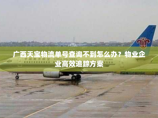 广西天宝物流单号查询不到怎么办？物业企业高效追踪方案