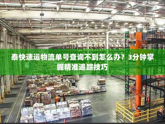 泰快速运物流单号查询不到怎么办?3分钟掌握精准追踪技巧 泰快速运物流单号查询不到怎么办?3分钟掌握精准追踪技巧