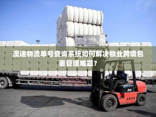 澳速物流单号查询系统如何解决物业跨境包裹管理难题? 澳速物流单号查询系统如何解决物业跨境包裹管理难题?