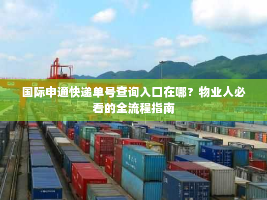国际申通快递单号查询入口在哪?物业人必看的全流程指南 国际申通快递单号查询入口在哪?物业人必看的全流程指南
