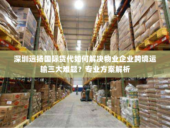 深圳远扬国际货代如何解决物业企业跨境运输三大难题?专业方案解析 深圳远扬国际货代如何解决物业企业跨境运输三大难题?专业方案解析