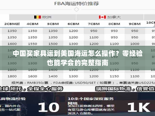 中国买家具运到美国海运怎么操作?零经验也能学会的完整指南 中国买家具运到美国海运怎么操作?零经验也能学会的完整指南