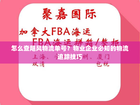 怎么查飓风物流单号？物业企业必知的物流追踪技巧