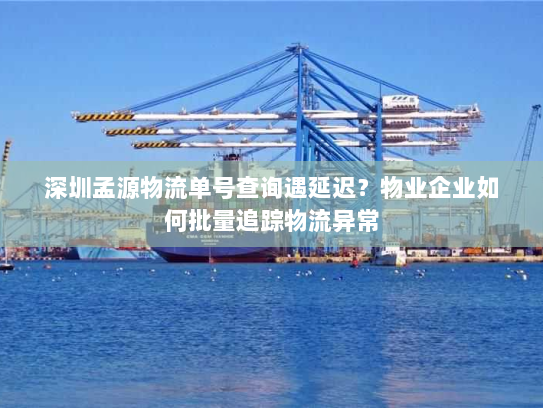 深圳孟源物流单号查询遇延迟?物业企业如何批量追踪物流异常 深圳孟源物流单号查询遇延迟?物业企业如何批量追踪物流异常