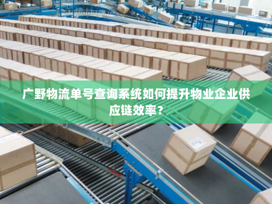 广野物流单号查询系统如何提升物业企业供应链效率？