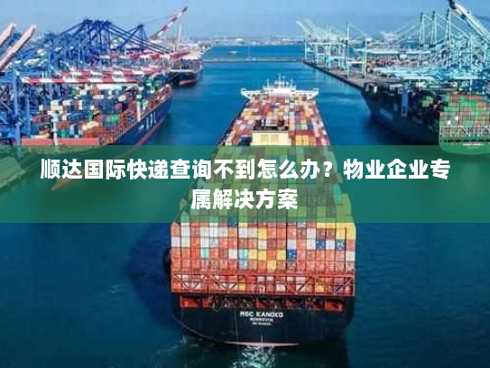 顺达国际快递查询不到怎么办？物业企业专属解决方案