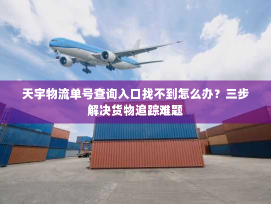 天宇物流单号查询入口找不到怎么办？三步解决货物追踪难题