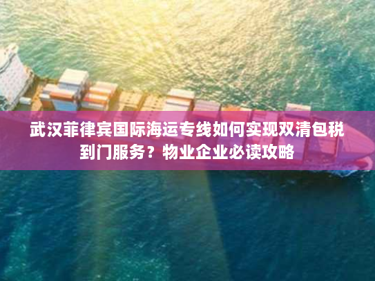 武汉菲律宾国际海运专线如何实现双清包税到门服务？物业企业必读攻略