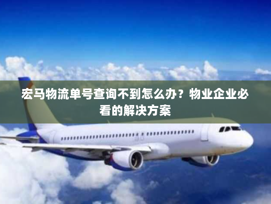 宏马物流单号查询不到怎么办？物业企业必看的解决方案