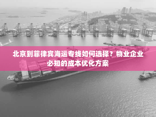 北京到菲律宾海运专线如何选择?物业企业必知的成本优化方案 北京到菲律宾海运专线如何选择?物业企业必知的成本优化方案