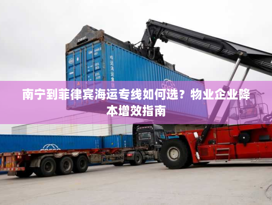 南宁到菲律宾海运专线如何选？物业企业降本增效指南