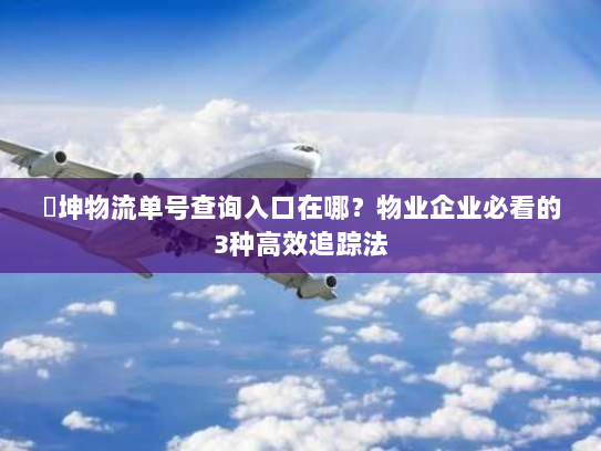 徳坤物流单号查询入口在哪?物业企业必看的3种高效追踪法 徳坤物流单号查询入口在哪?物业企业必看的3种高效追踪法