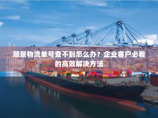 顺景物流单号查不到怎么办?企业客户必看的高效解决方法 顺景物流单号查不到怎么办?企业客户必看的高效解决方法