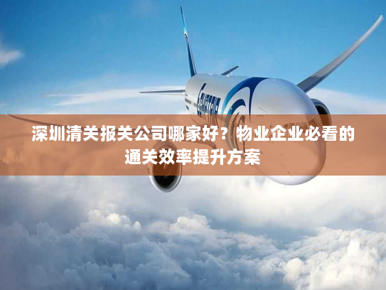 深圳清关报关公司哪家好?物业企业必看的通关效率提升方案 深圳清关报关公司哪家好?物业企业必看的通关效率提升方案