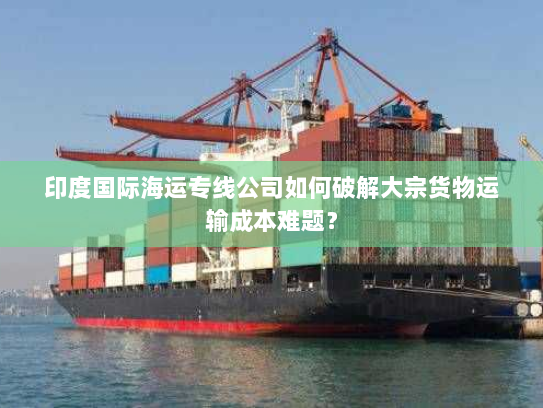 印度国际海运专线公司如何破解大宗货物运输成本难题？