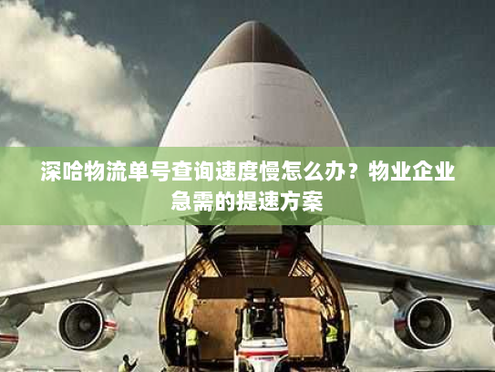 深哈物流单号查询速度慢怎么办？物业企业急需的提速方案