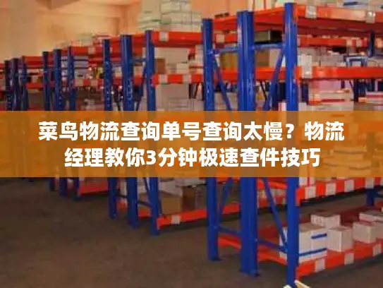 菜鸟物流查询单号查询太慢？物流经理教你3分钟极速查件技巧