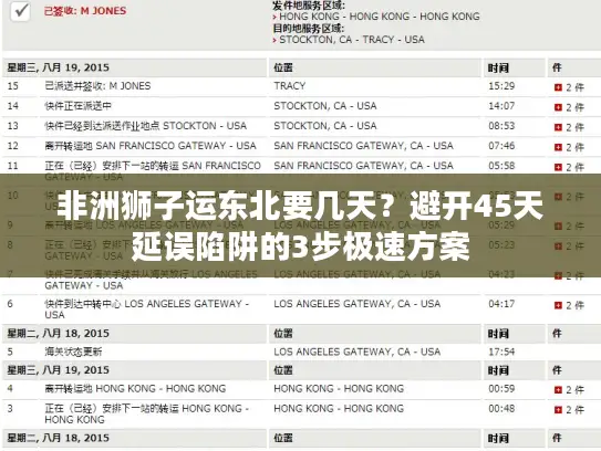 非洲狮子运东北要几天？避开45天延误陷阱的3步极速方案