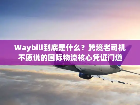 Waybill到底是什么？跨境老司机不愿说的国际物流核心凭证门道