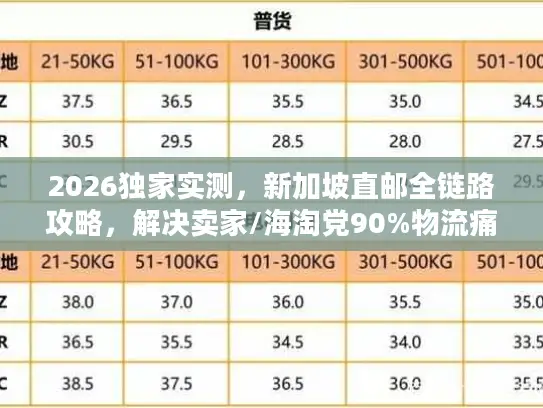 2026独家实测，新加坡直邮全链路攻略，解决卖家/海淘党90%物流痛点